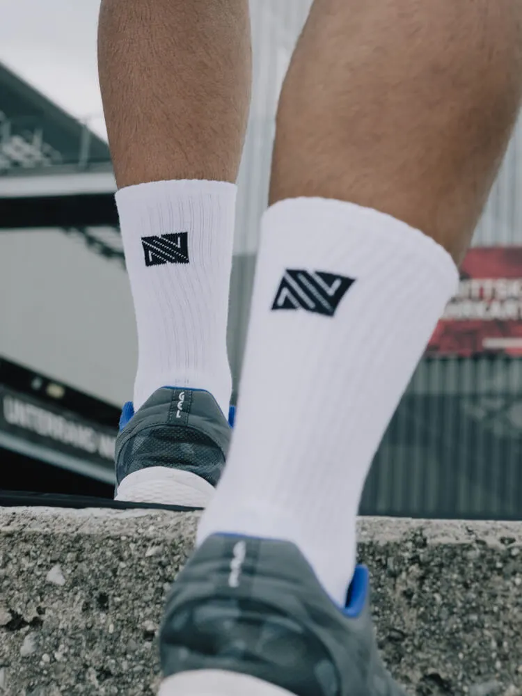 Weiße Sportsocken oder Tennissocken von Novosoxx - Für jede Sportart - für Damen und Herren